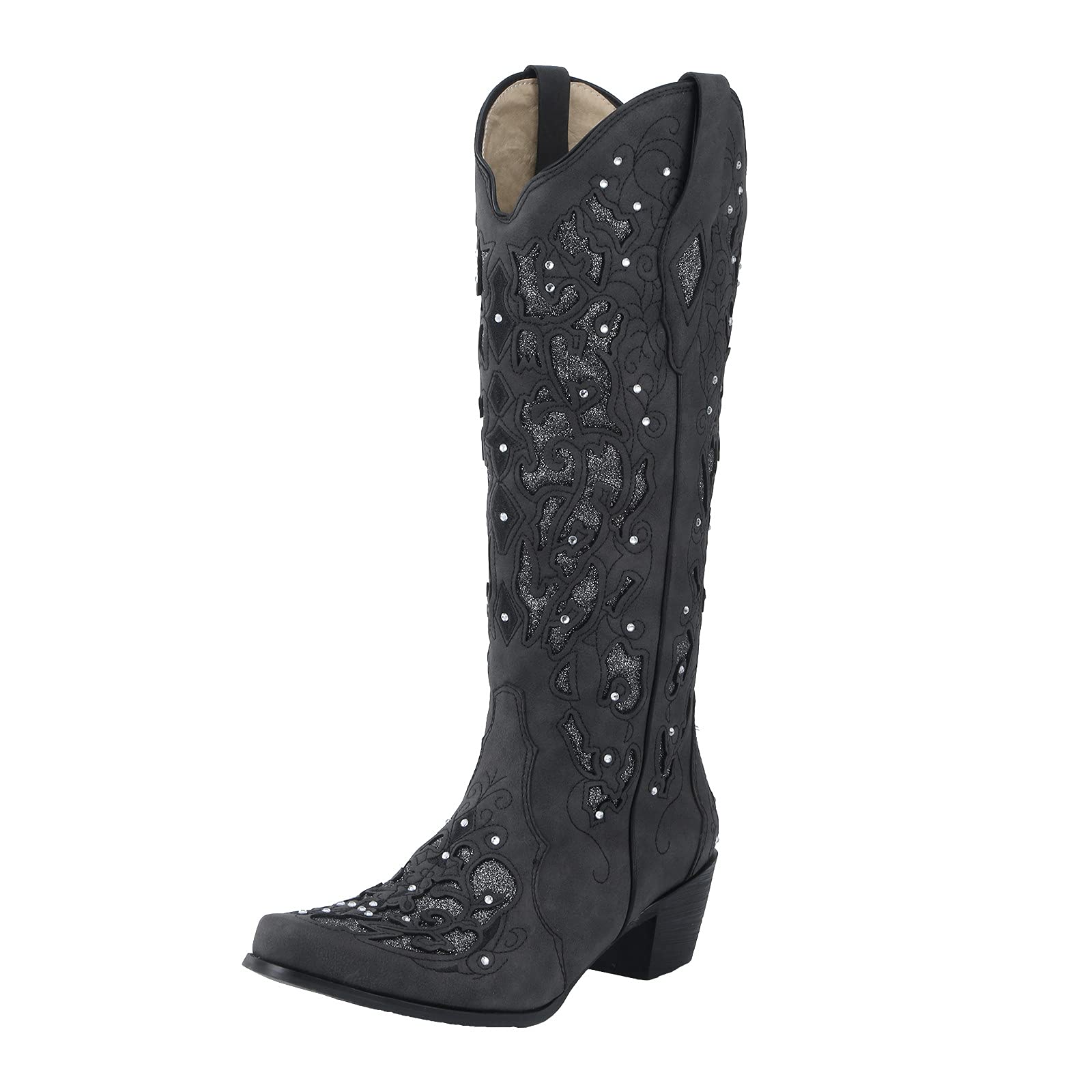 Gibobby Women's Square Toe Knee High Platform Boots - Retro Winter Ankle Boots with Chunky Heel for Casual Outfits, Date Night & Cold Weather Fashion