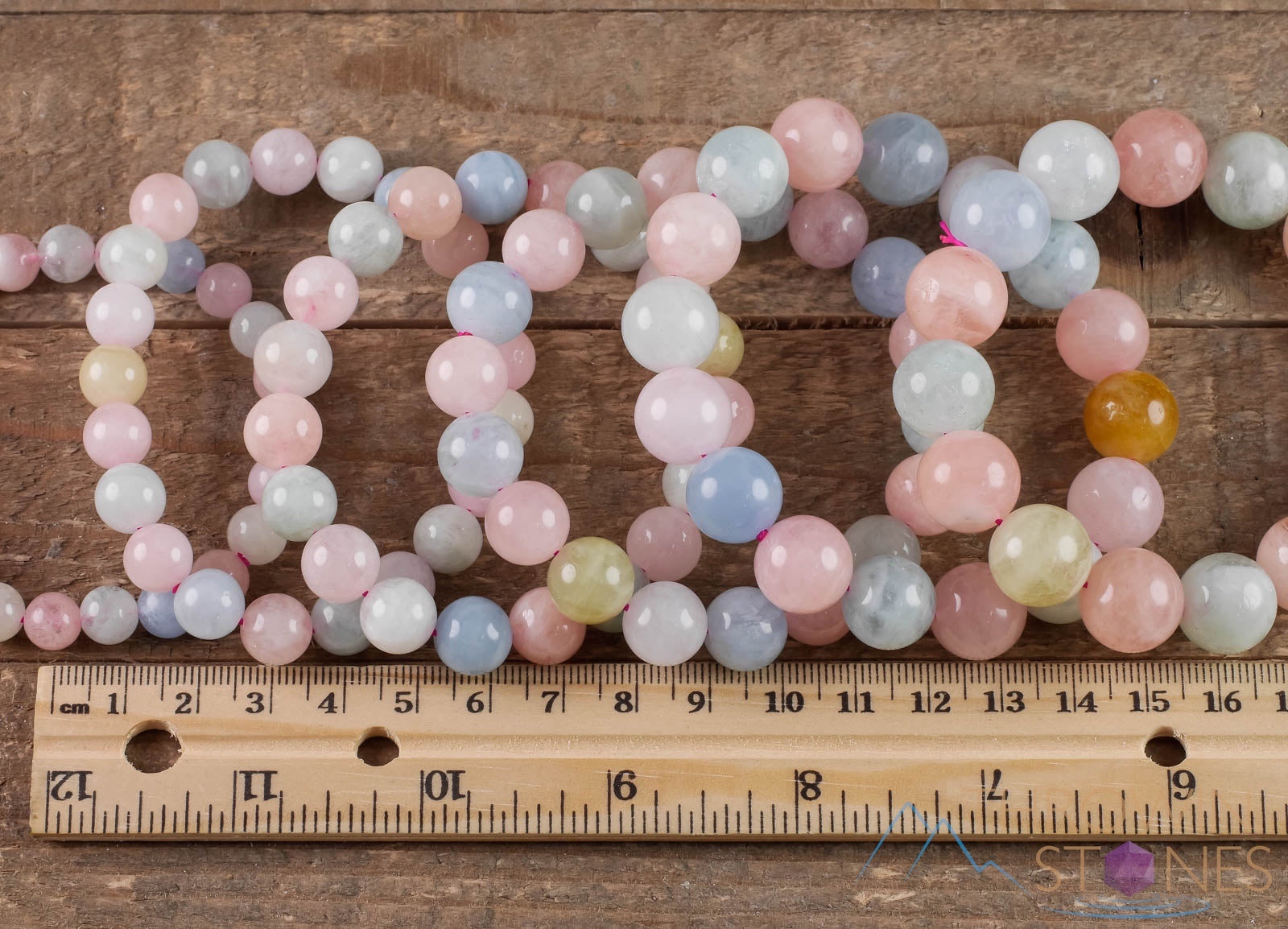 AQUAMARINE & MORGANITE Crystal Beaded Bracelet - Handmade Healing Jewelry with Round Beads for Women (E0573) | Perfect for Meditation, Yoga & Spiritual Healing Gifts