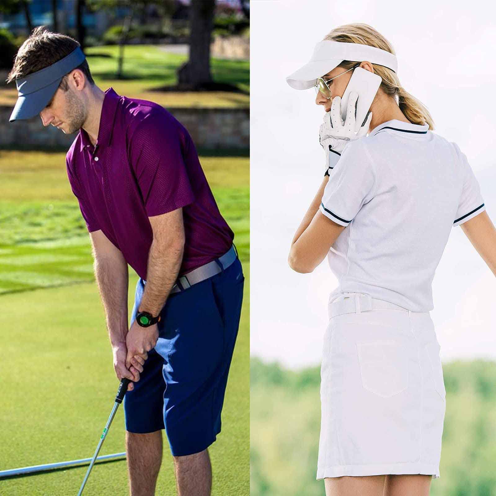AZJ Adjustable UV Protection Sun Visor Hat for Women & Men - Breathable Outdoor Sports Cap for Golf, Running, Hiking & Beach Activities
