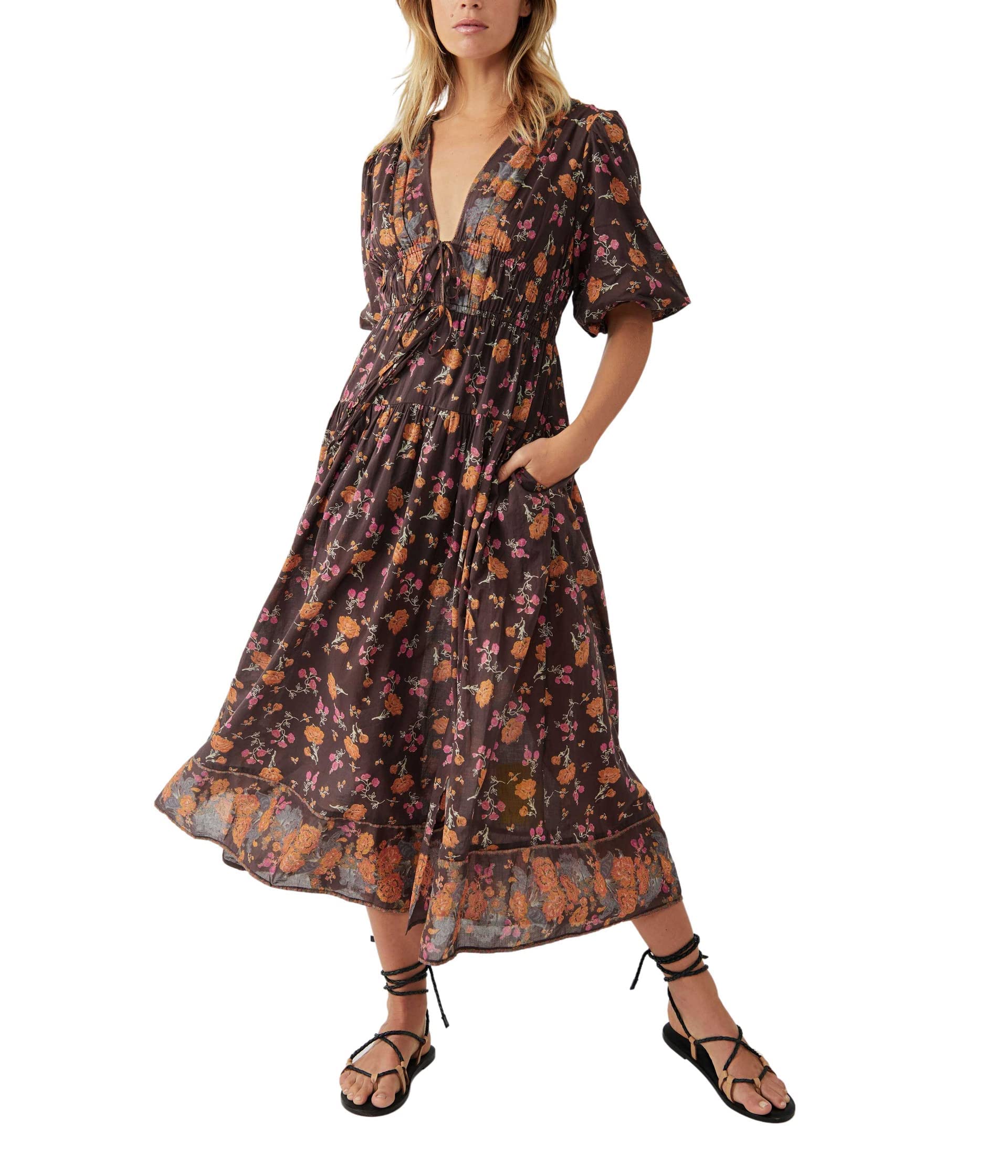 Free People Women's Lysette Maxi Dress - Flowy Bohemian Summer Dress for Beach, Vacation & Casual Wear