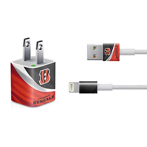Official NFL Cincinnati Bengals iPhone Charger Skin (5W USB) - Skinit Decal for iPhone Charger - Perfect for Home, Office & Travel Accessories