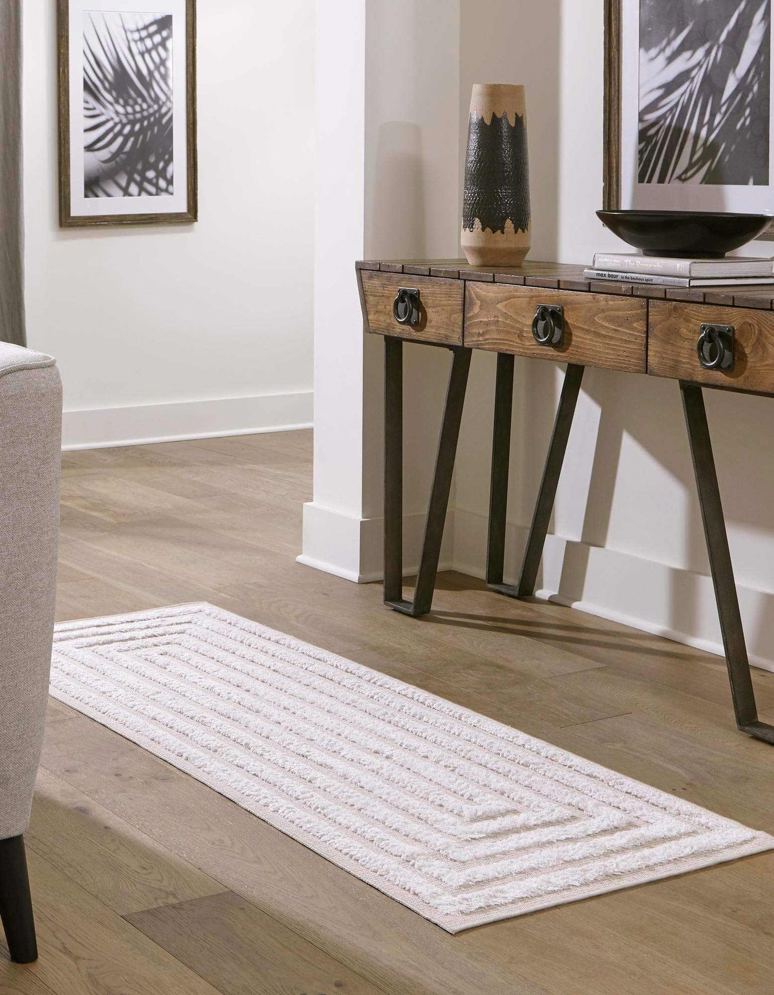 Sabrina Soto Casa Collection 12 Ft Runner Rug - Soft Beige High Pile Hallway & Entryway Carpet for Home Decor | Perfect for Living Room, Bedroom, and Dining Area