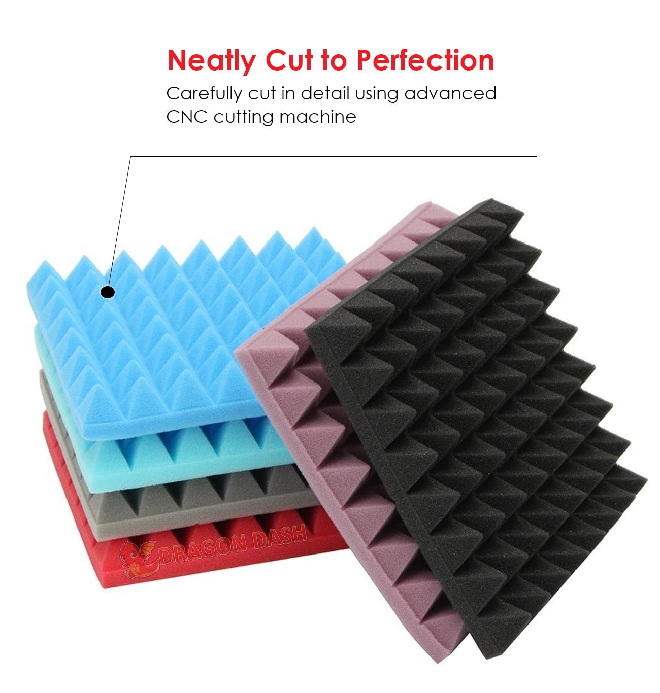 24 Pack Baby Blue Acoustic Foam Panels 19.6