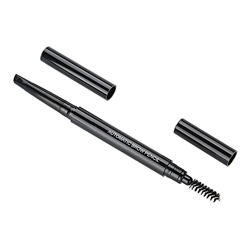 Waterproof Eyebrow Pencil with Triangular Tip & Brush - Long Lasting Eyebrow Makeup for Natural Look | Perfect for Daily Use, Professional Makeup & On-the-Go Touch-Ups [Black]