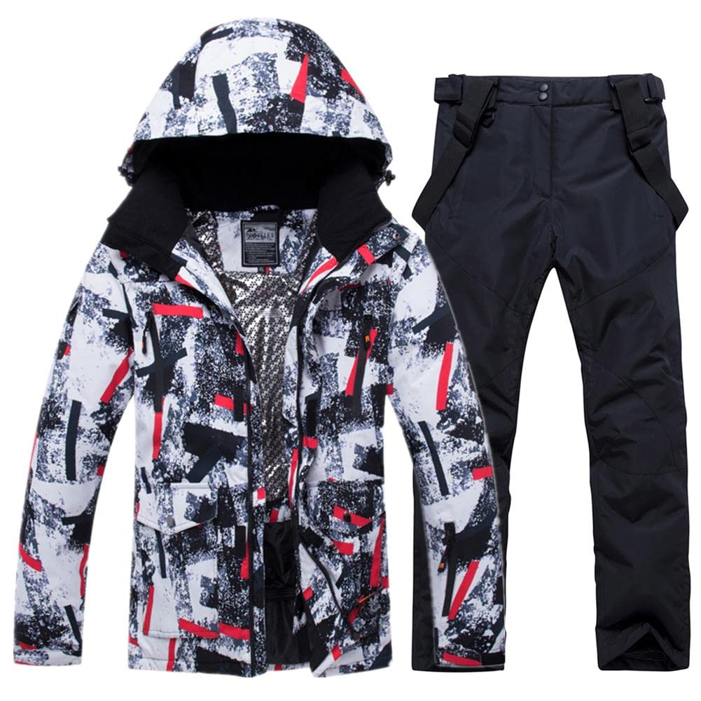 YEEFINE Men's Waterproof Ski Suit Winter Snowboard Jacket & Pants Set - Warm Snowsuit for Skiing, Snowboarding & Outdoor Winter Activities