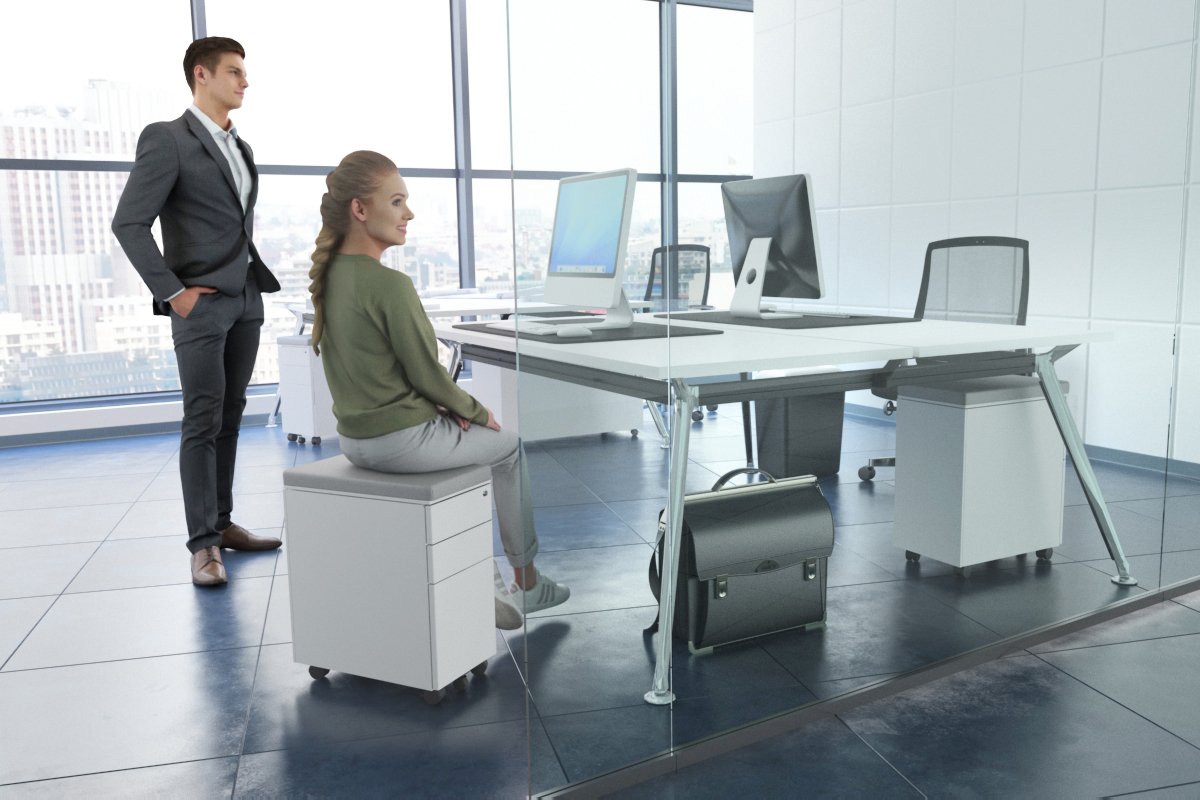 Slim Mobile Pedestal Stand - Adjustable Height Rolling Base for Monitors, TVs & Workstations | Perfect for Office, Home & Studio Use
