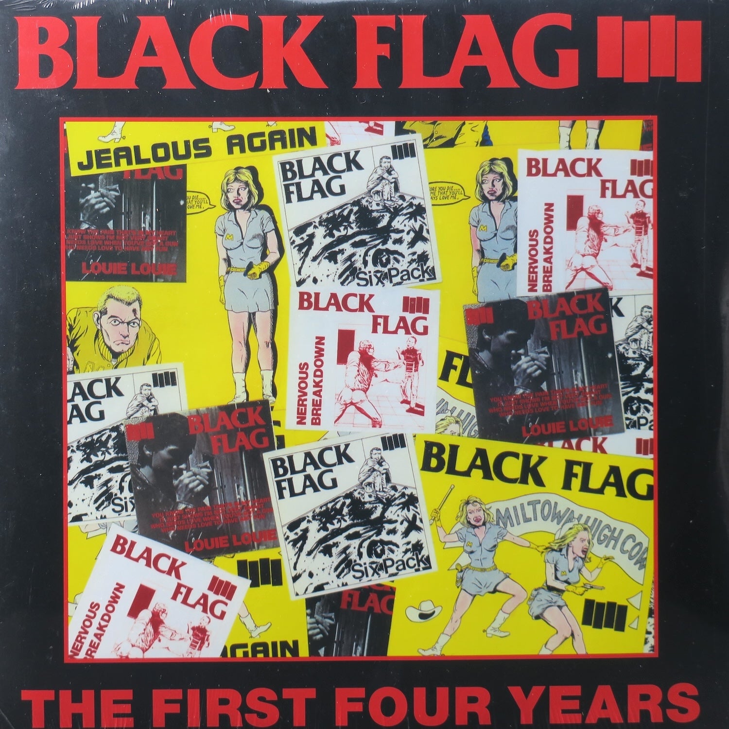 BLACK FLAG 'First Four Years' Vinyl LP Record - SST Records 1983 Hardcore Punk Music - Perfect for Punk Collectors & Vinyl Enthusiasts