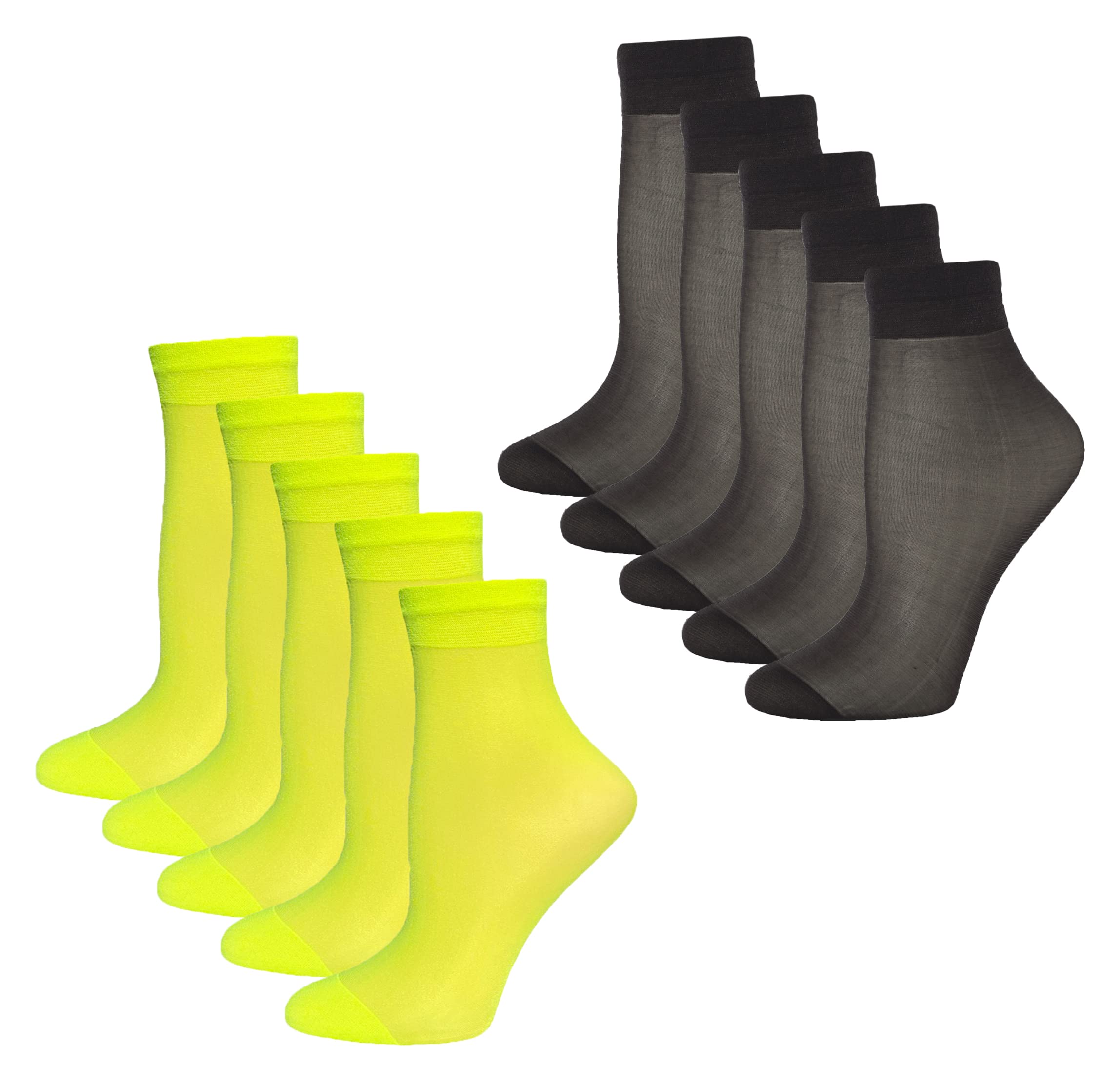10 Pairs Women's Ankle High Sheer Socks - Soft & Comfortable Reinforced Toe Pantyhose Socks for Everyday Wear, Work, and Casual Outfits