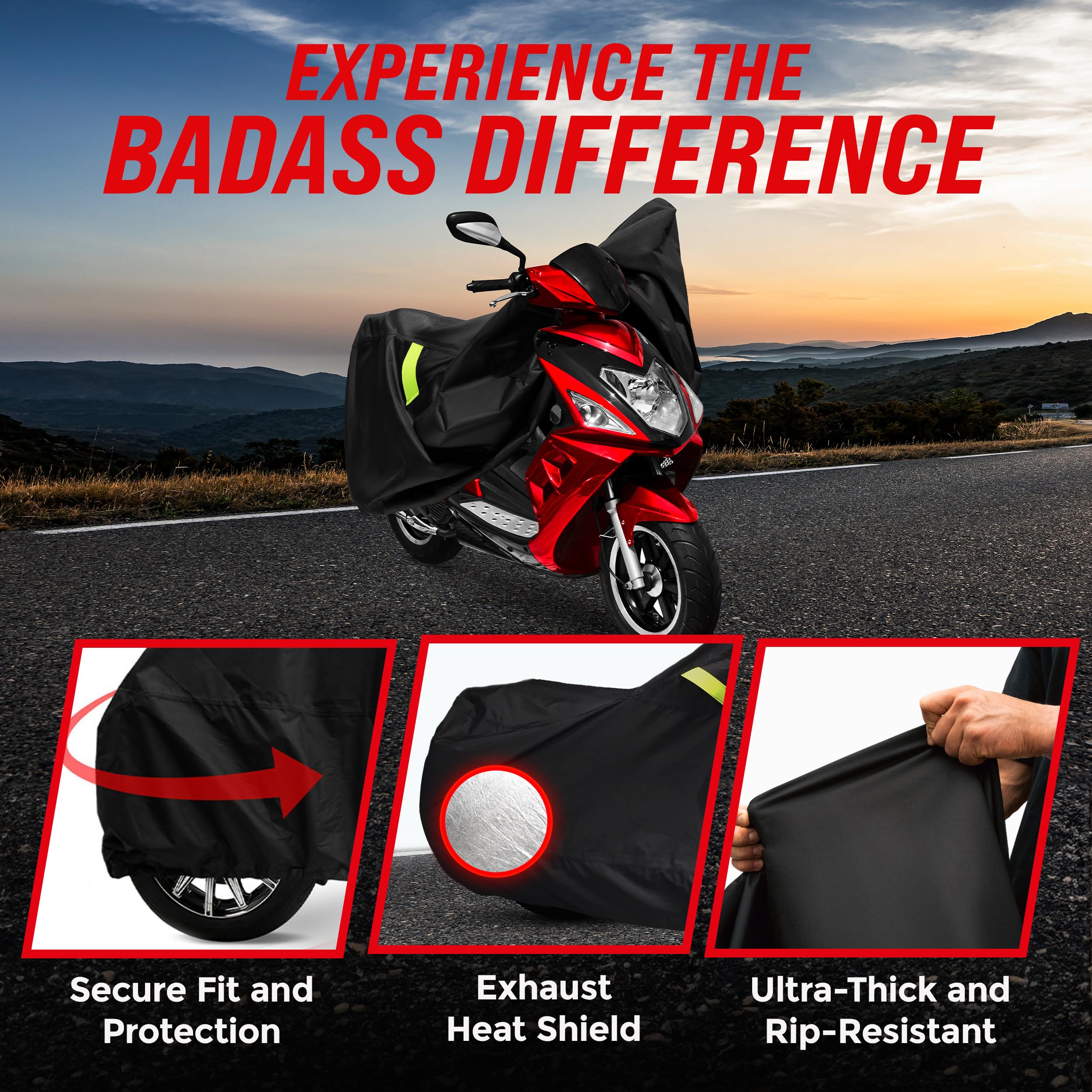 Premium Waterproof Motorcycle Cover for Vespa, Honda Ruckus, Super Cub & Yamaha Zuma 125 - Heavy Duty Outdoor Moped & Scooter Protection for All Weather Conditions