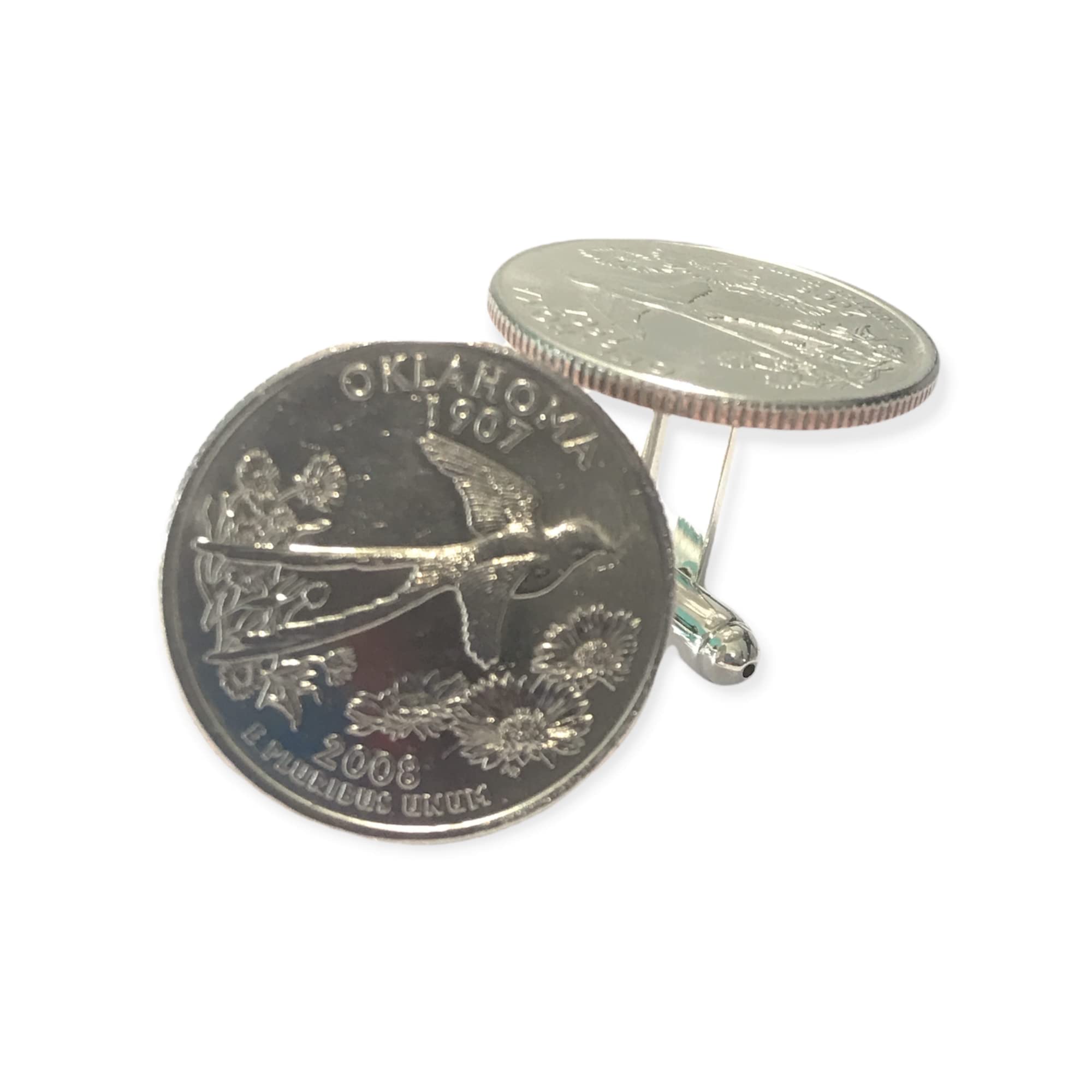 Oklahoma State Quarter Cufflinks - Sooner State Coin Cuff Links for Men | Formal Wear Accessories for Weddings, Business Meetings & Special Occasions