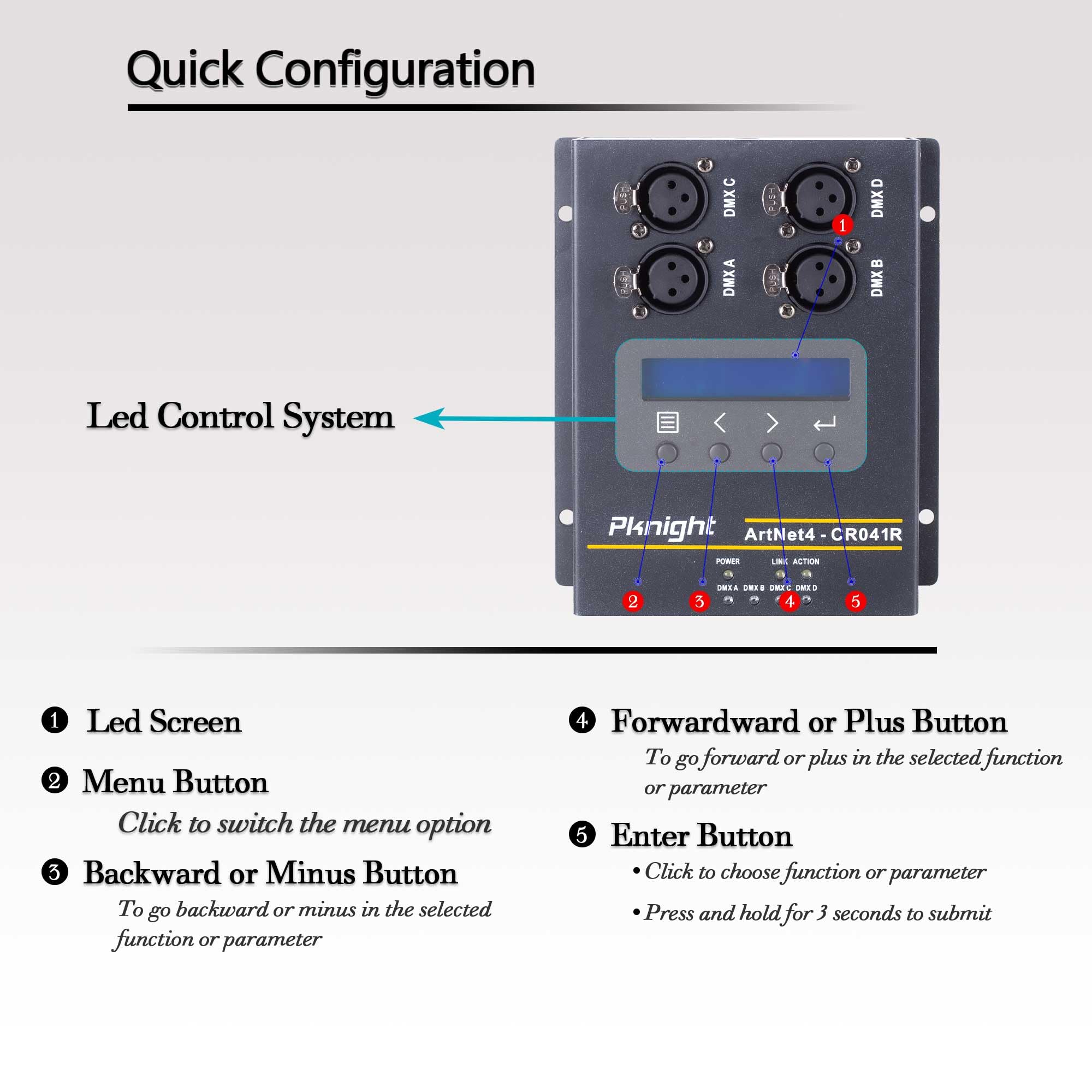 Bi-Directional ArtNet DMX 2048 Ethernet Lighting Controller - 4 Universe, Truss Mountable, PoE Supported (CR041R) for Stage Lighting, Theater Shows & DJ Events