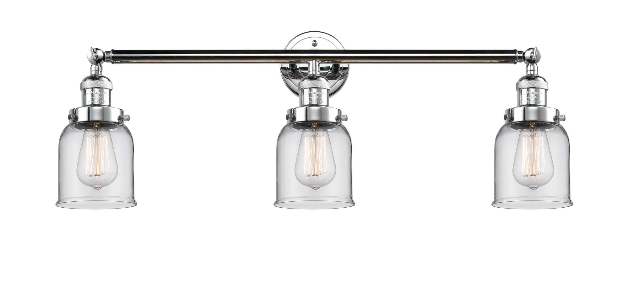 Innovations 205-PC-S-G52 3-Light Adjustable Bathroom Vanity Light Fixture in Polished Chrome - Perfect for Modern Bathrooms, Powder Rooms & Spa-Like Retreats