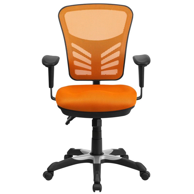 FLASH Mid Back Mesh Executive Office Chair - Ergonomic Swivel Chair with Adjustable Arms & Lumbar Support (Model HL 0001) - Perfect for Home Office, Gaming & Workspaces