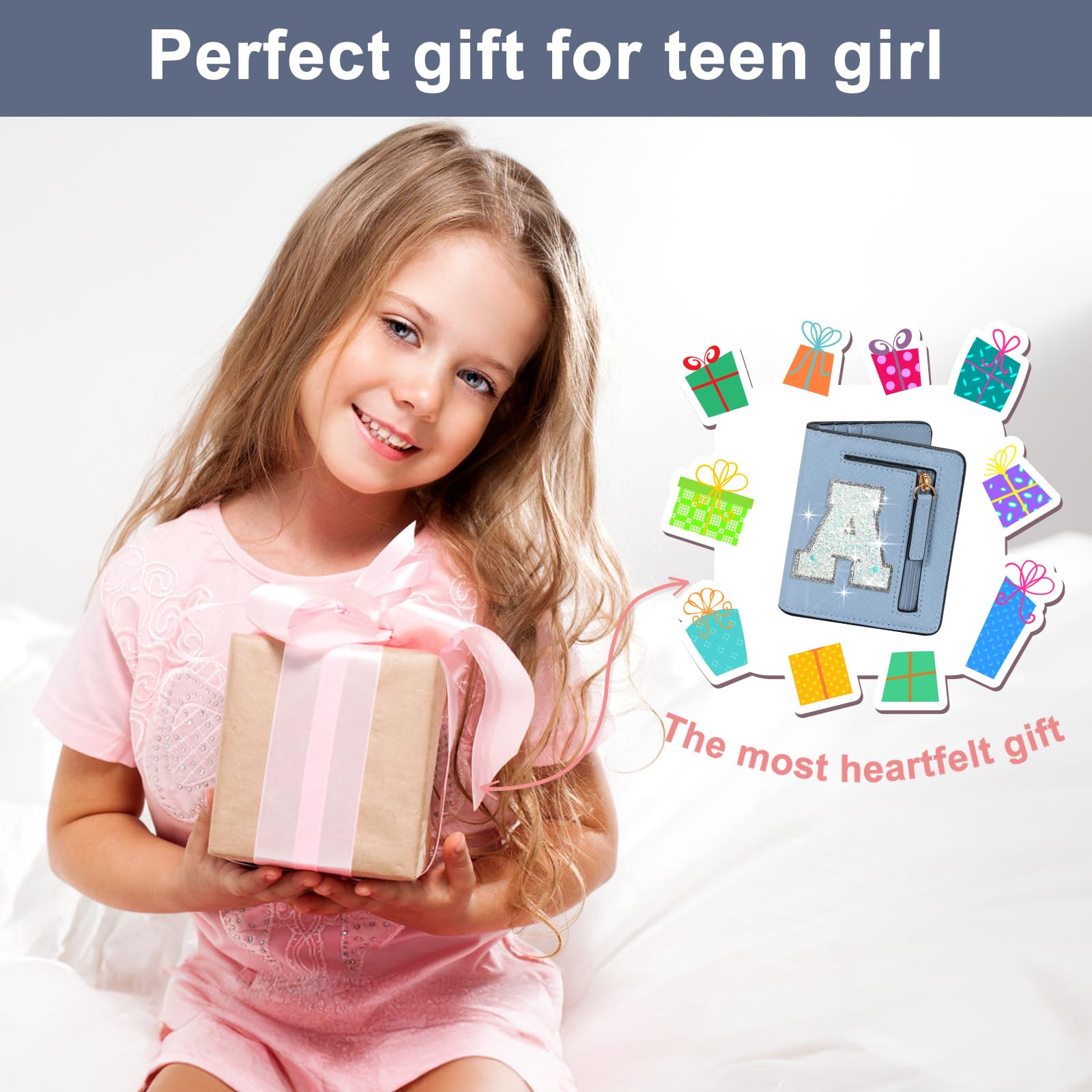 RFID Blocking Wallet for Girls Ages 8-14 | Cute Teen Birthday Gift | Secure Credit Card Holder for School & Shopping | Preppy Accessories for Women & Kids