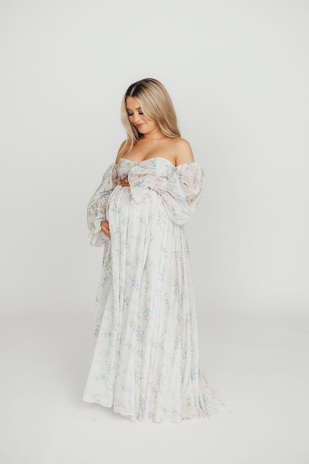 Dear Skye Floral Dress in Blue - Elegant Summer Maxi Dress with V-Neck & Flowy Skirt | Perfect for Beach Vacations, Weddings & Date Nights (Pre-Order Available)