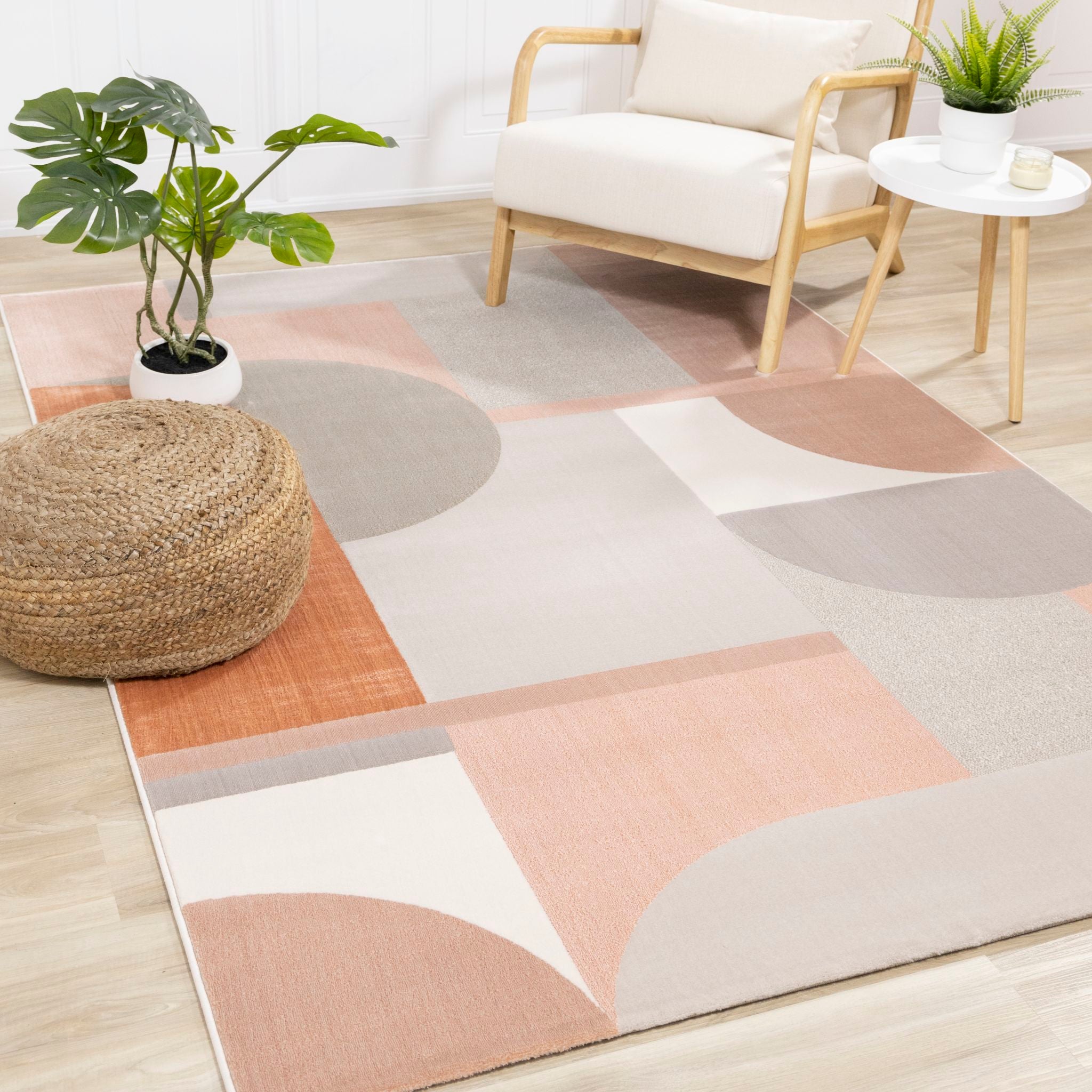 Belle 5x8 Area Rug - Soft Modern Floral Design for Living Room, Bedroom & Dining Room Decor
