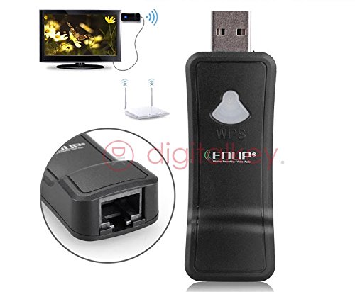 EDUP EP-2911 Universal Wireless TV Network Adapter - USB WiFi Dongle for Smart TVs, HDTV, Streaming Devices | Fast 2.4GHz WiFi Connection | Plug & Play Setup (Black) | Perfect for Netflix, Hulu, YouTube Streaming