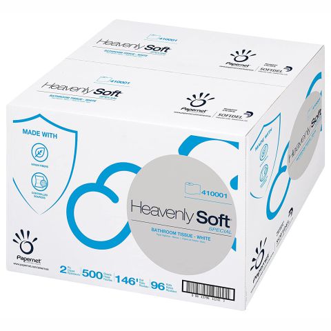 Heavenly Soft Traditional Bathroom Tissue - 96 Rolls Per Case - Ultra Soft & Strong Toilet Paper for Home, Office & Commercial Use