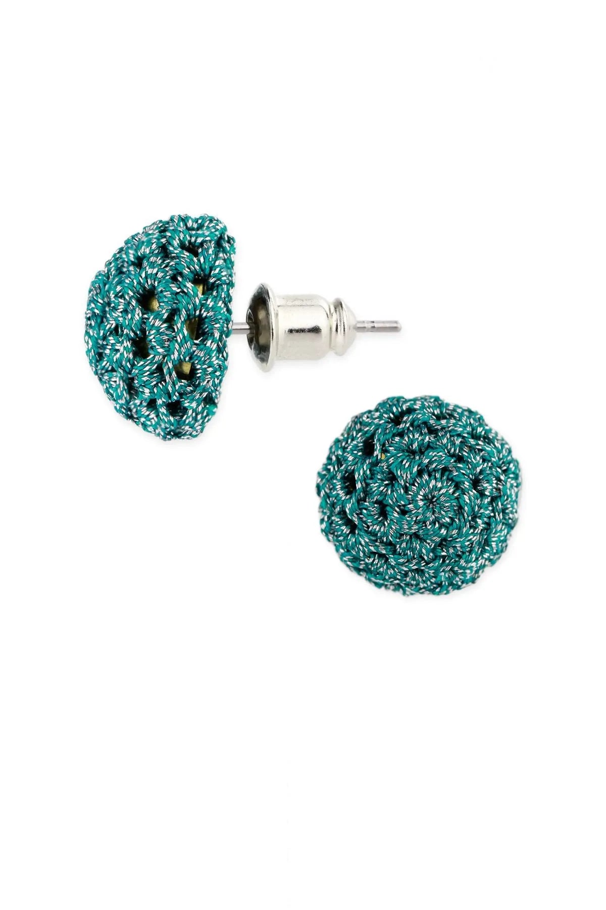 Stylish Metallic Crochet Thread Cluster Stud Earrings for Women - Perfect for Parties, Weddings & Everyday Wear