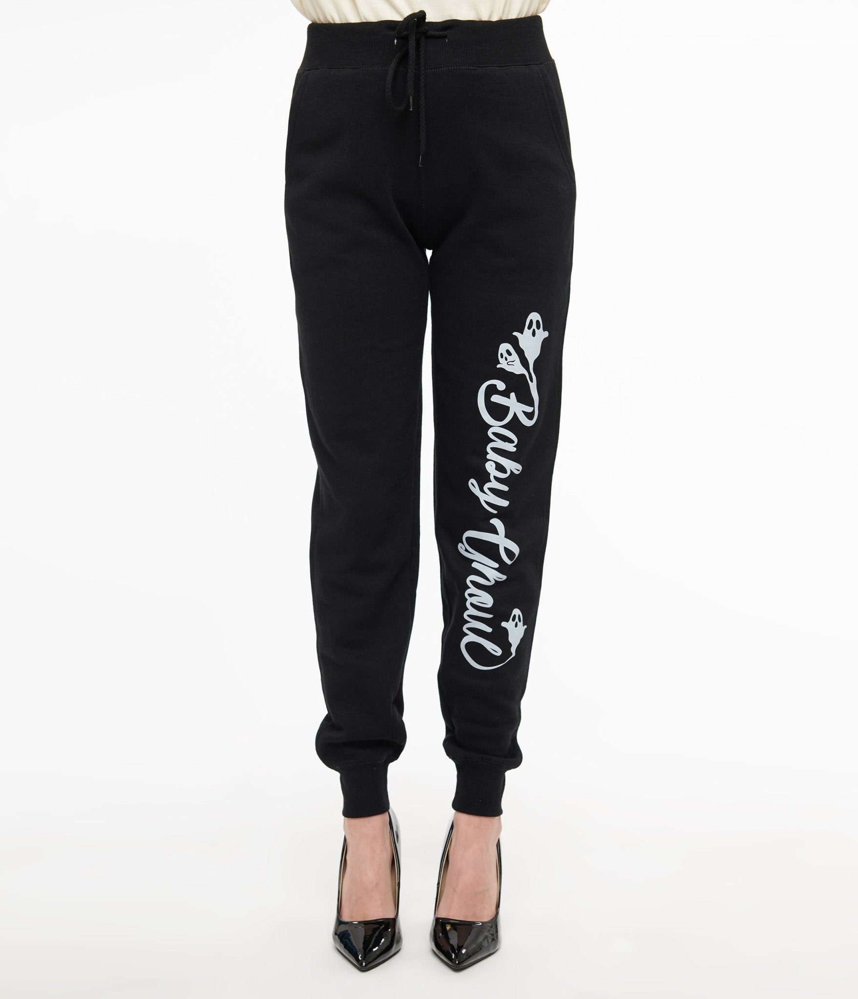 Black Baby Ghoul Fleece Sweatpants for Boys & Girls - Soft & Warm Toddler Joggers - Perfect for Halloween Costumes, Winter Outfits & Cozy Loungewear