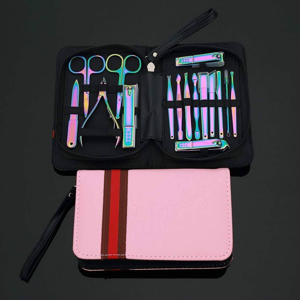16 in 1 Stainless Steel Pedicure Kit - Professional Nail Clipper Set with Scissors, Manicure Tools & Case for Home & Salon Use - Perfect for Nail Care, Toenail Trimming & Beauty Treatments