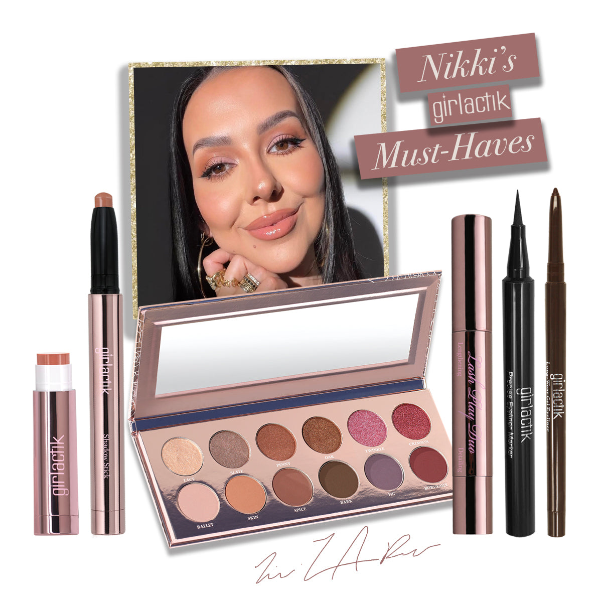 Nikki La Rose 6 Piece Makeup Brush Set - Professional Cosmetic Brushes for Foundation, Blending, Eyeshadow & More - Perfect for Makeup Artists & Beauty Enthusiasts