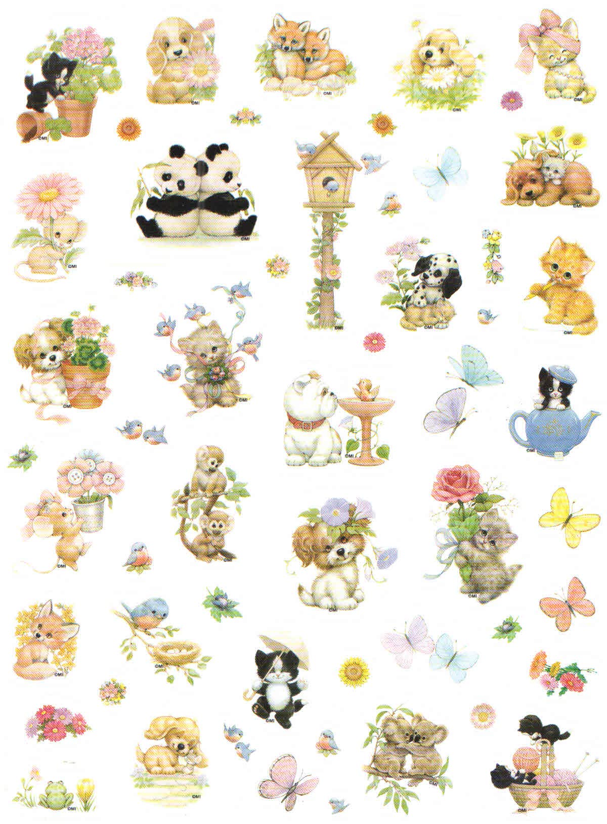 CURRENT Morehead Cute Critter Stickers - 55 Playful Animal Stickers (1 Sheet) for Scrapbooking, Journaling, and Kids Crafts - Fun DIY Decoration for Planners, Laptops, and Water Bottles