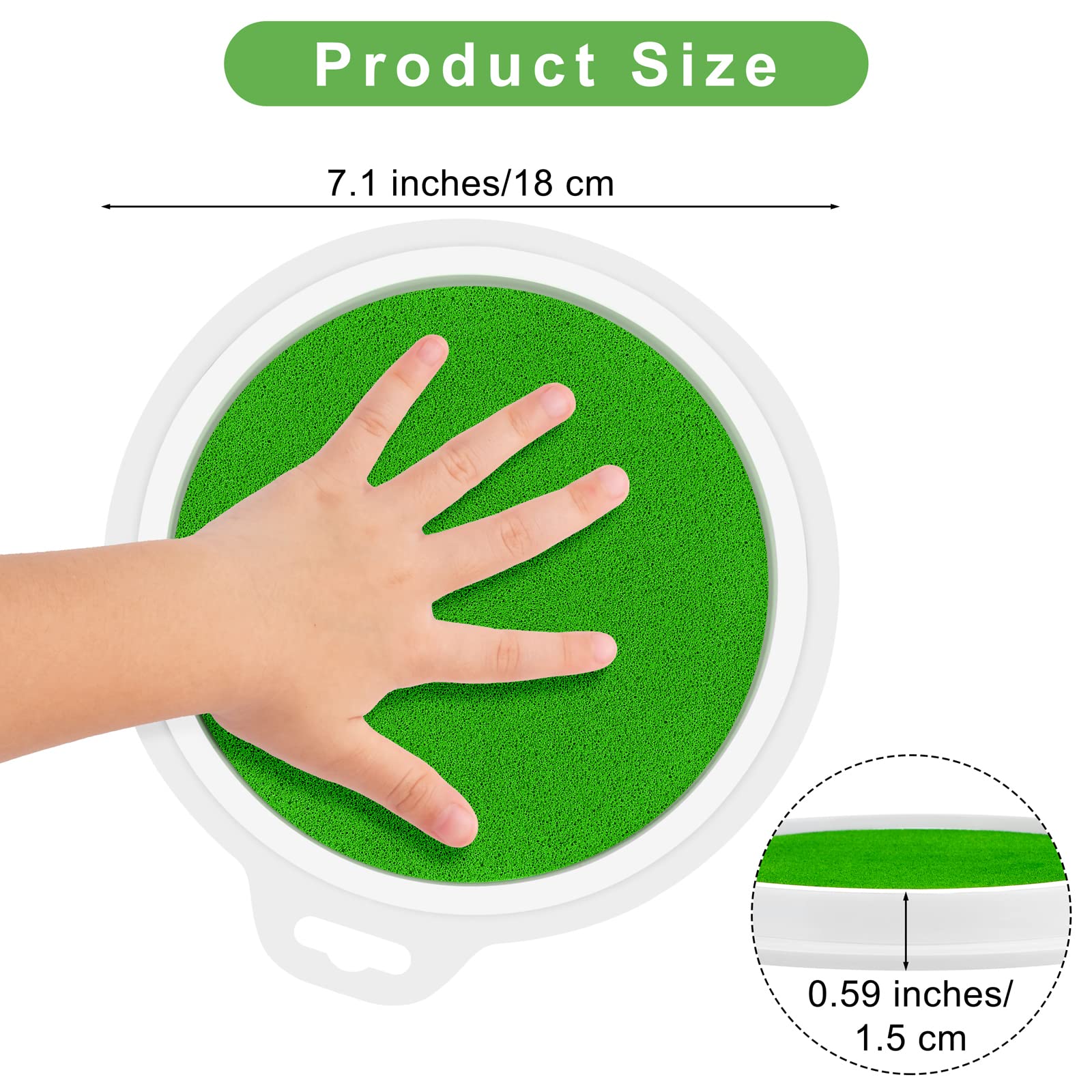 Aodaer 16-Pack Round Craft Ink Pads - 7 Inch Washable Rainbow Fingerprint Ink for DIY Stamping on Wood, Fabric & Paper - Perfect for Scrapbooking, Card Making & Rubber Stamp Projects