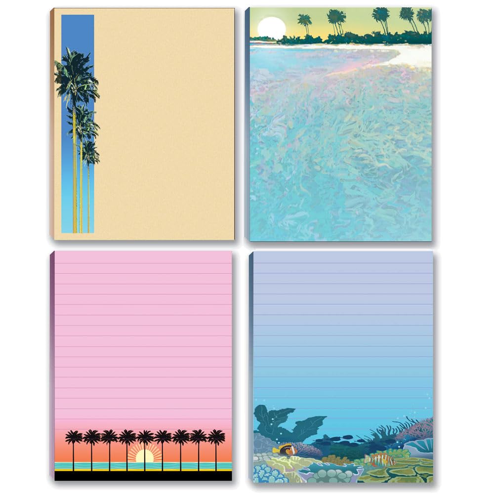 Stonehouse Collection | Tropical Beach Notepads Bulk Pack - USA Made Ocean Themed Writing Pads for Vacation Journaling, Beach House Decor & Summer Office Supplies