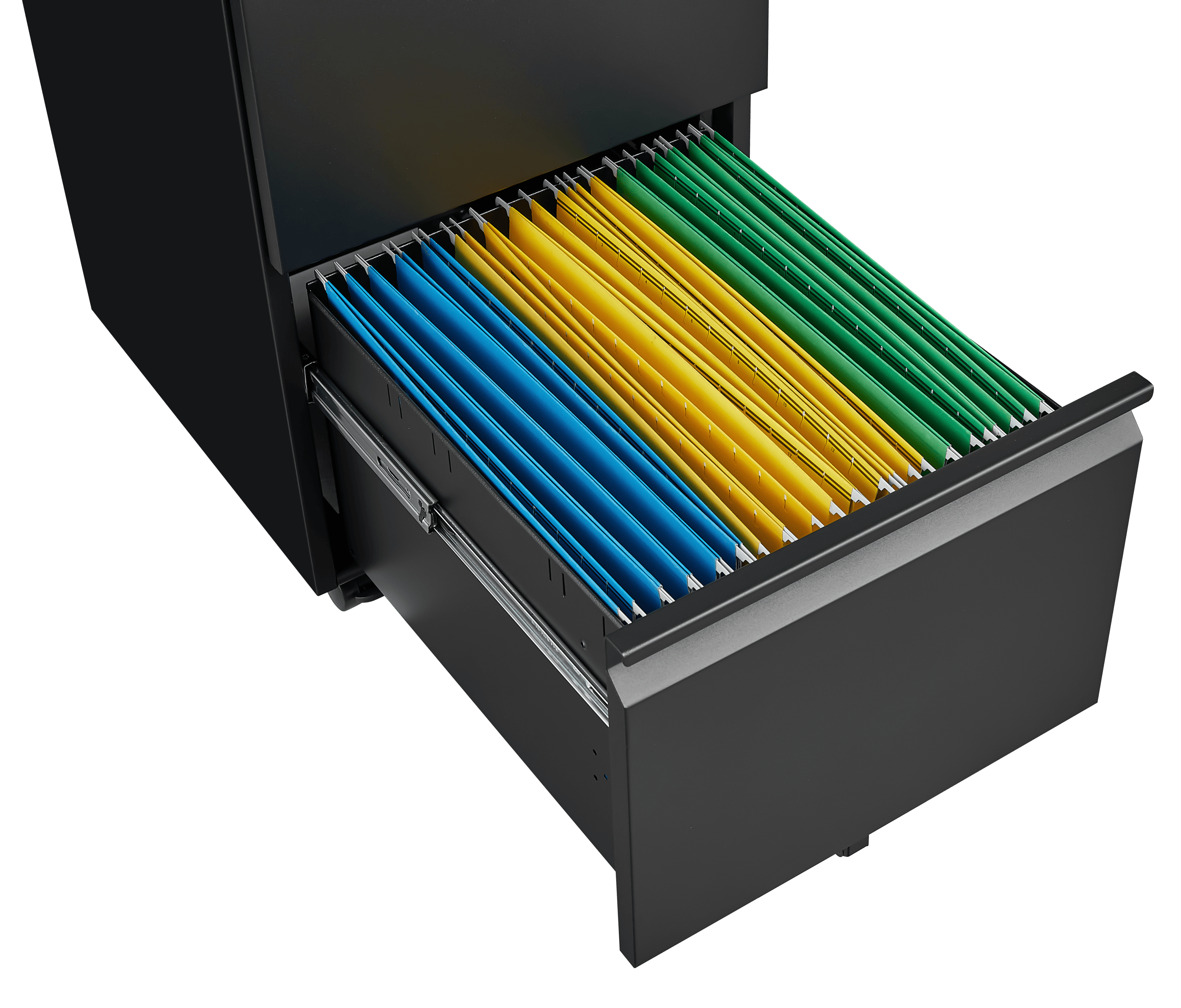 2 Drawer Locking File Cabinet - Metal Under Desk Rolling Storage for Letter, Legal & A4 Documents | Home Office Organization | Mobile Filing Cabinet with Wheels (Black, Assembly Required) | Perfect for Small Spaces & Office Document Storage
