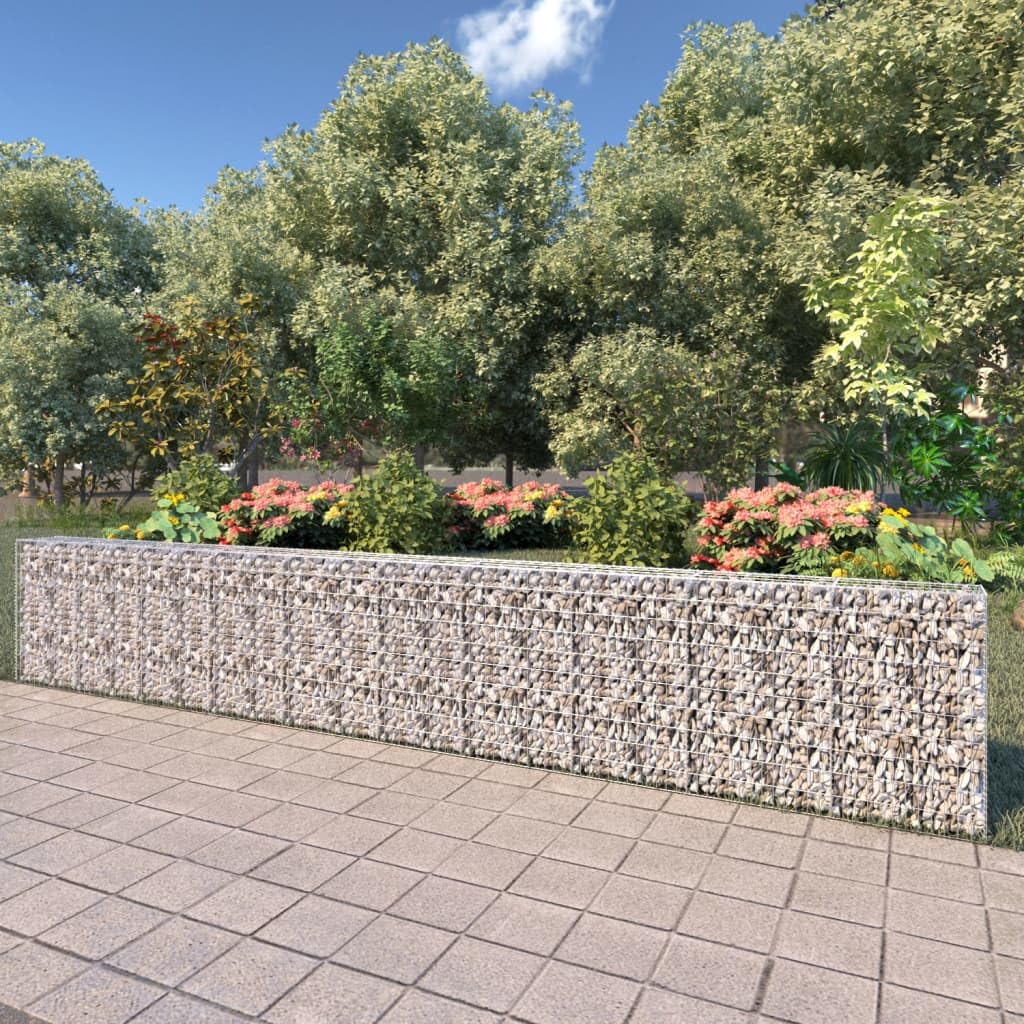 Galvanized Steel Gabion Basket with Lids - Heavy Duty Rectangular Garden Gabion Wall Cage 236.2