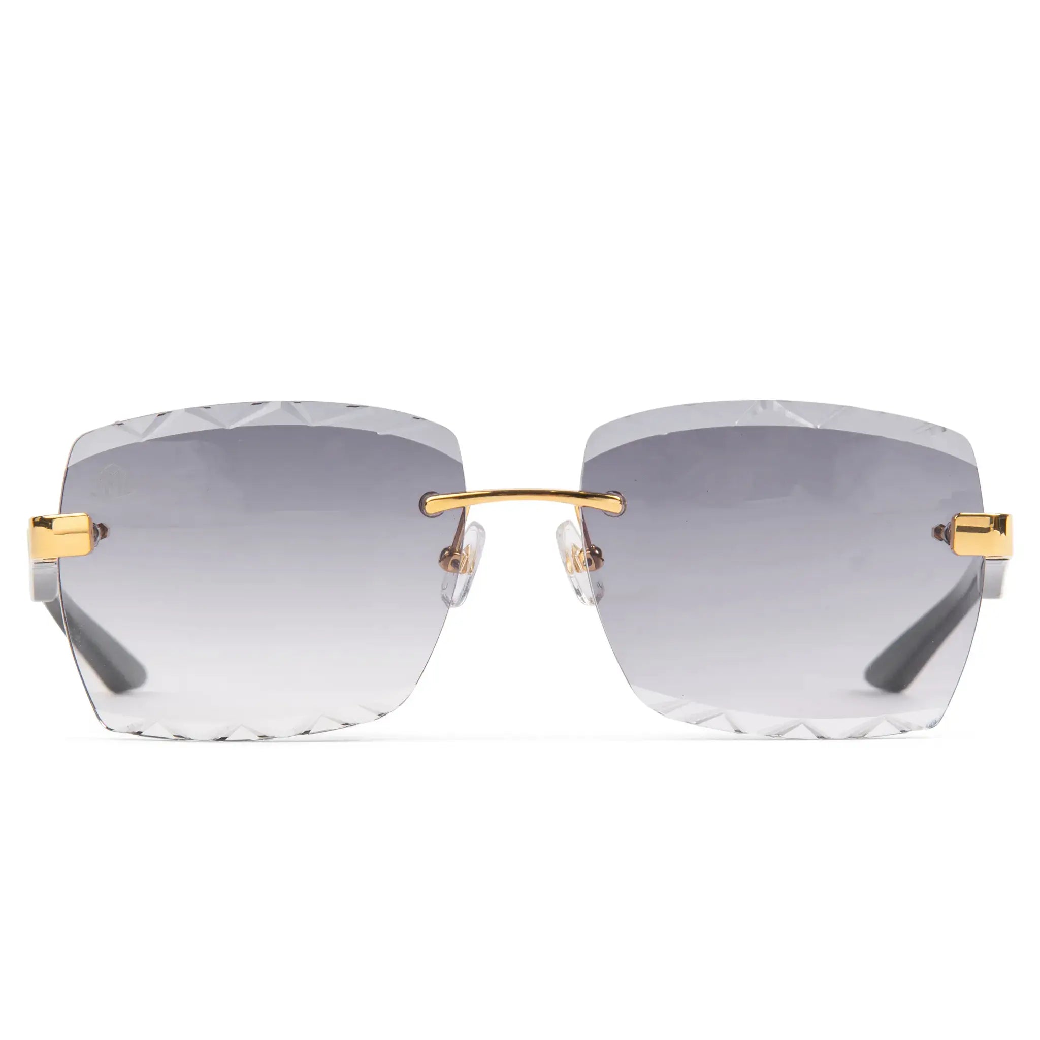 Maybach Eyewear The Artist III G HAS Z25 Custom Gold Grey Fade Diamond Cut Polarized Sunglasses for Men - Luxury Fashion Shades for Driving, Beach & Outdoor Activities