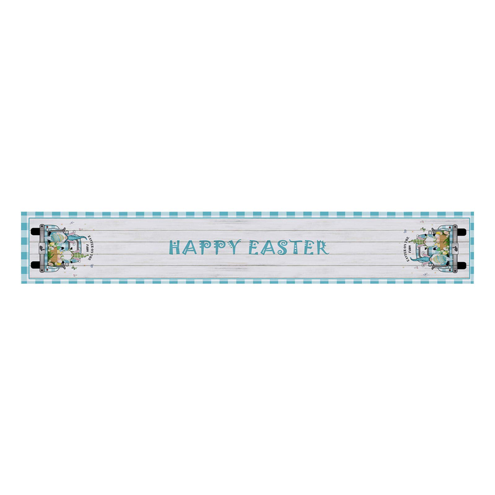 Easter Bunny Eggs Creative Polyester Cotton Printed Table Flag - Spring Party Decorations, Easter Table Centerpiece, Holiday Home Decor for Easter Celebrations & Spring Gatherings