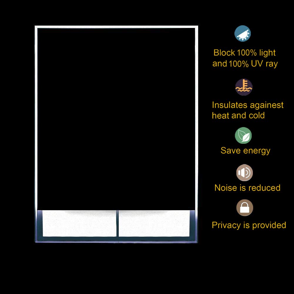 Motorized Blackout Cordless Roller Shades with Remote Control - Rechargeable Wireless Window Blinds for Room Darkening | Perfect for Bedroom, Living Room, Office & Kitchen Windows & Doors