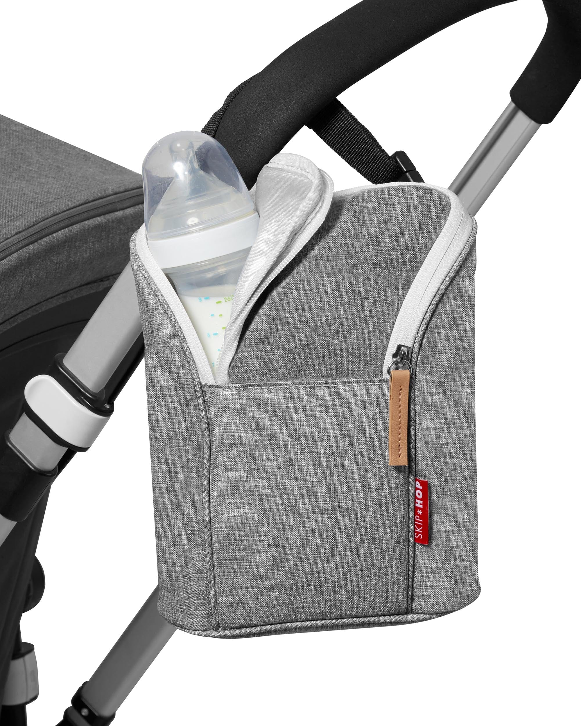 Skip Hop Grab & Go Double Bottle Bag - Insulated Baby Bottle Holder for Twins, Perfect for Daycare, Travel & On-the-Go Parents - BPA-Free & Leak-Proof Design