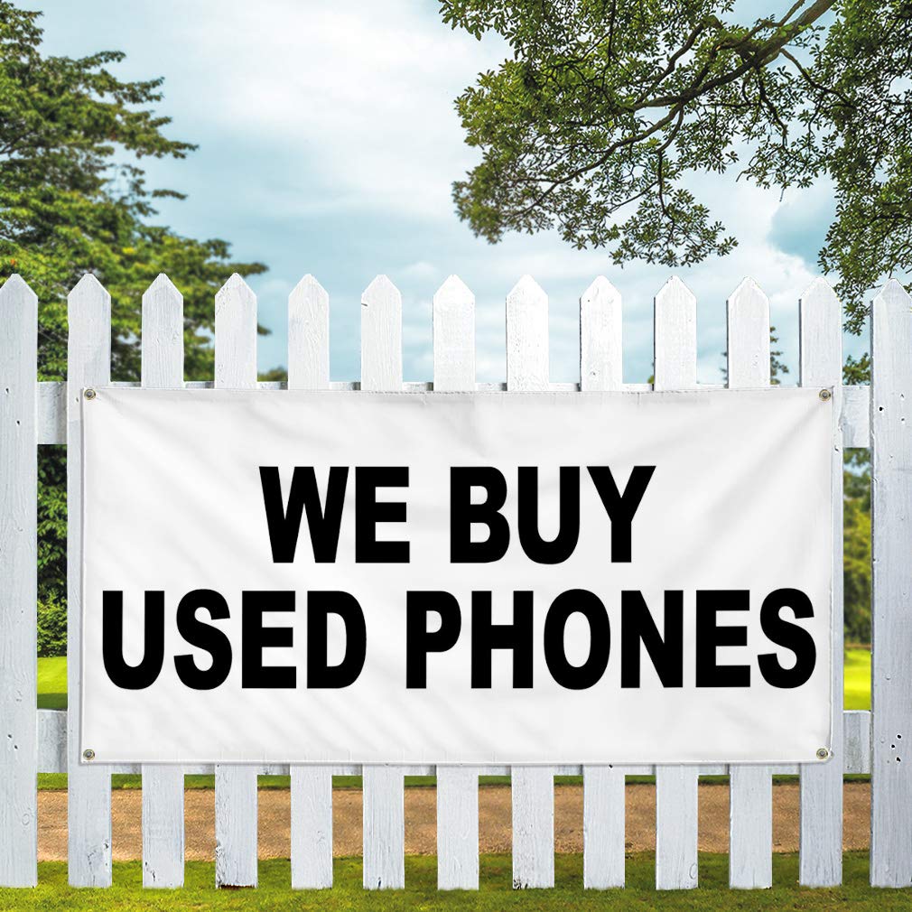 Vinyl Banner - Multiple Sizes (60x144 Inches) | Weatherproof Outdoor Yard Signs with 10 Grommets | Perfect for Retail, Industrial & Used Phone Buyers | Great for Business Advertising, Event Signage & Property Sales