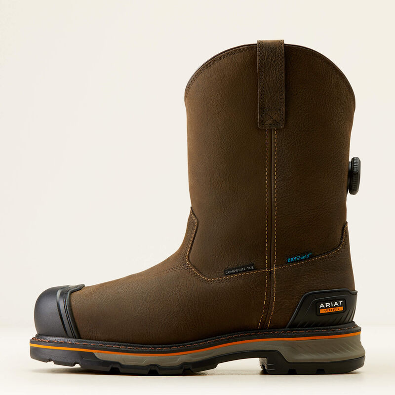 Stump Jumper Pull-On BOA Waterproof Composite Toe Work Boots for Men - Slip Resistant Safety Shoes for Construction, Hiking & Outdoor Work