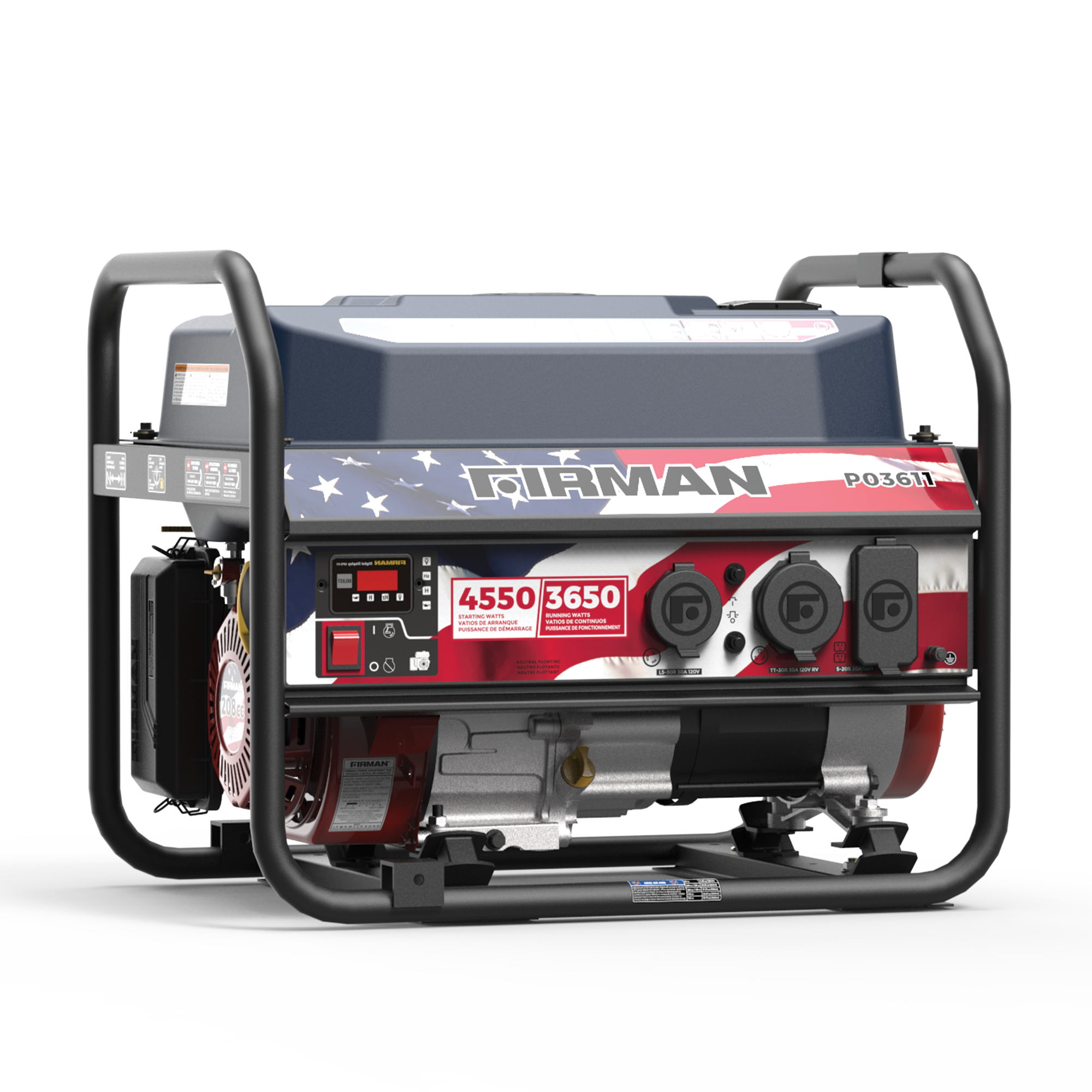 4550W Portable Gas Generator with Recoil Start - 120V Power for Camping, Emergencies & Outdoor Events