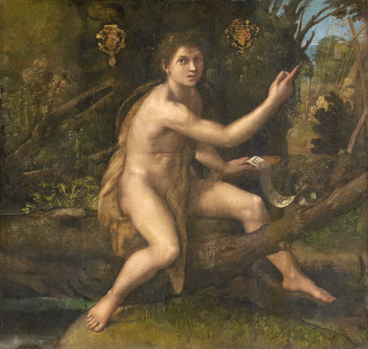 Berkin Arts Raffaello Santi Giclee Print - High Quality Fine Art Reproduction of St. John the Baptist Painting - Premium Wall Decor for Living Room, Bedroom & Office