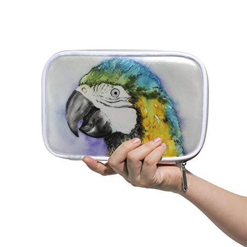 ILEEY Ara Parrot Watercolor Yellow Macaw Pencil Case & Cosmetic Bag - Large Capacity Makeup Organizer Clutch Pouch for Travel, School, Work & Daily Essentials | Perfect for Artists, Students & Professionals