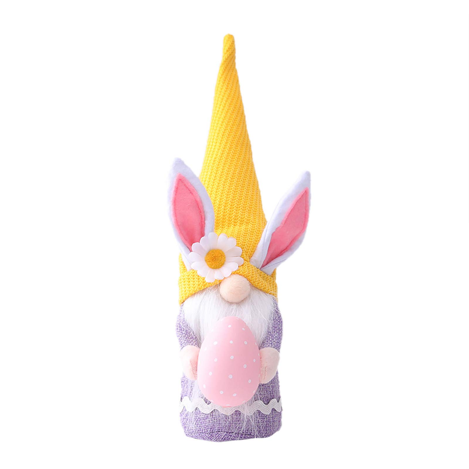 Easter Bunny Decor - Faceless Carrot Dwarf Bunny Statue for Home Decor, Christmas Ornament & Gift (Yellow, 1PC) | Perfect for Easter Decorations, Spring Home Accents & Holiday Gifting