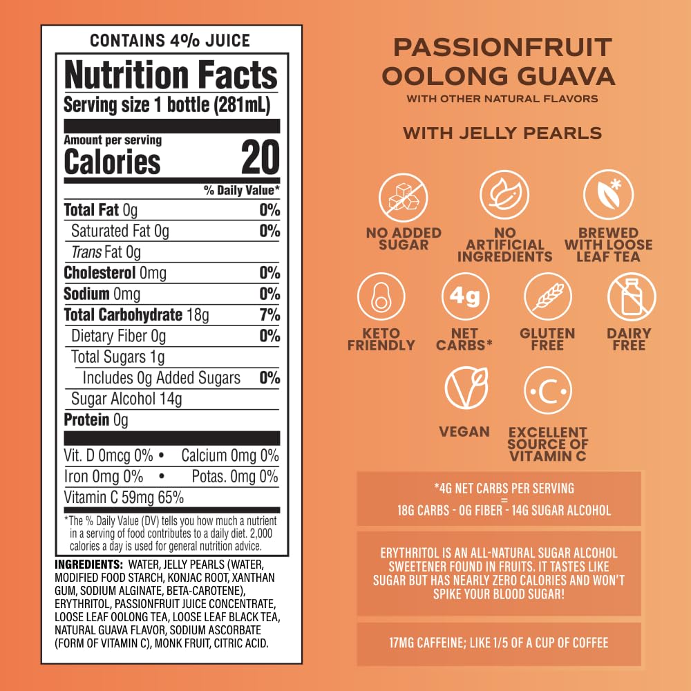 BUBLUV Low Sugar Bubble Tea with Low-Carb Jelly Pearls - 3 Flavor Variety Pack (Black Milk Tea, Matcha Soy Latte, Passionfruit Oolong Guava) - Ready-to-Drink Boba Tea in Glass Bottles, Low Calorie & Low Sugar Beverage - Perfect for Office Snacks, Afternoon Tea, and Healthy Lifestyle (Pack of 6, 9.5 fl oz Each)