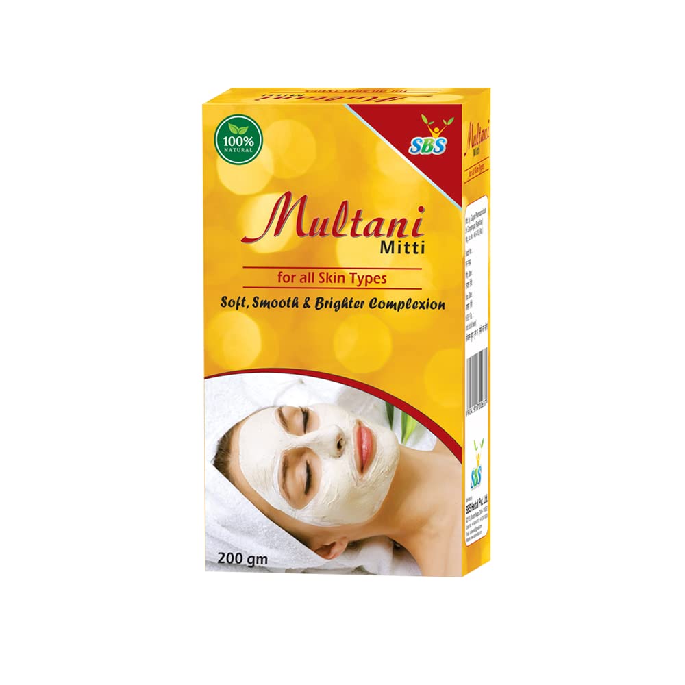 Organic Multani Mitti Powder (Pack of 2) - 100% Pure Fuller's Earth Clay for Face & Hair Care | Skin Brightening, Oil Control & Acne Treatment | Natural Facial Mask & Hair Pack for Glowing Skin & Healthy Scalp | Perfect for DIY Beauty Treatments at Home