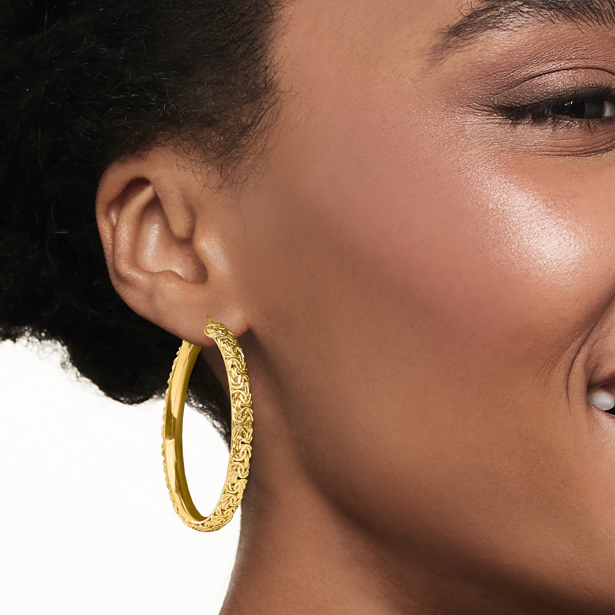 Ross-Simons 18kt Yellow Gold Over Sterling Silver Extra Large Byzantine Hoop Earrings for Women - Elegant Statement Jewelry for Parties, Weddings & Special Occasions