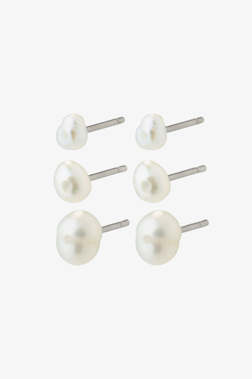 Edil Freshwater Pearl 3-in-1 Stud Earrings Set - Elegant Jewelry for Women, Perfect for Weddings, Parties & Daily Wear