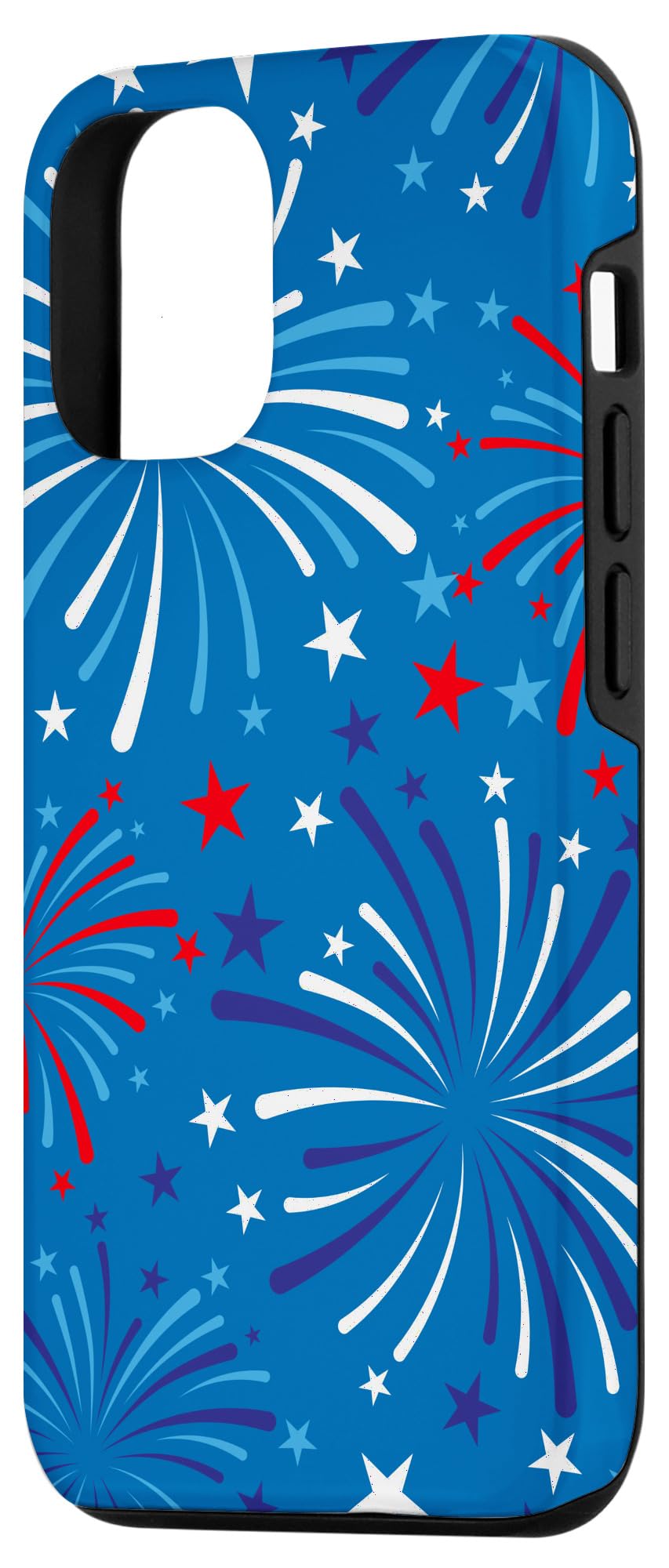 Patriotic iPhone 12/12 Pro Case - Red White Blue Firework Design for 4th of July | Durable Protective Cover for Daily Use, Parties & Celebrations