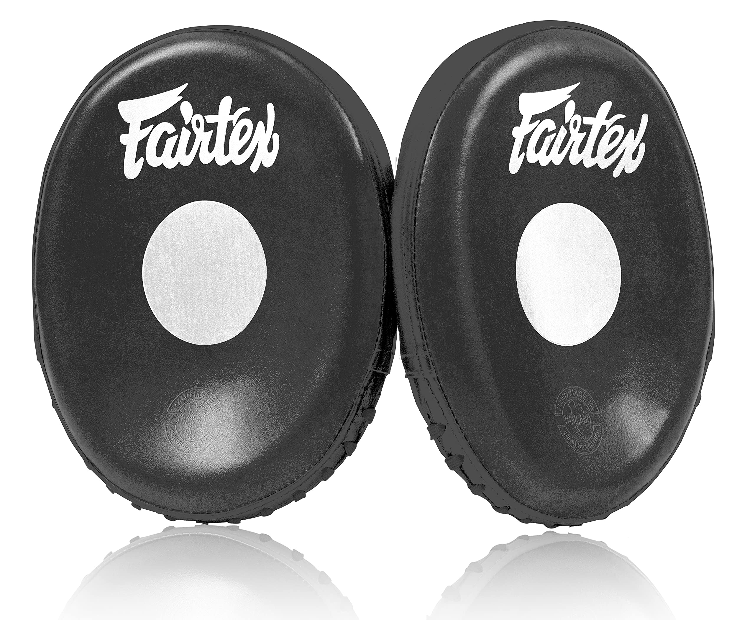Fairtex FMV15 Muay Thai Boxing Focus Punch Mitts - Premium Syntek Leather Training Mitts for MMA, Kickboxing & Fitness | Lightweight Durable Microfiber with Curved Design for Precision & Shock Absorption | Perfect for Pad Work, Heavy Bag Training & Combat Sports Practice