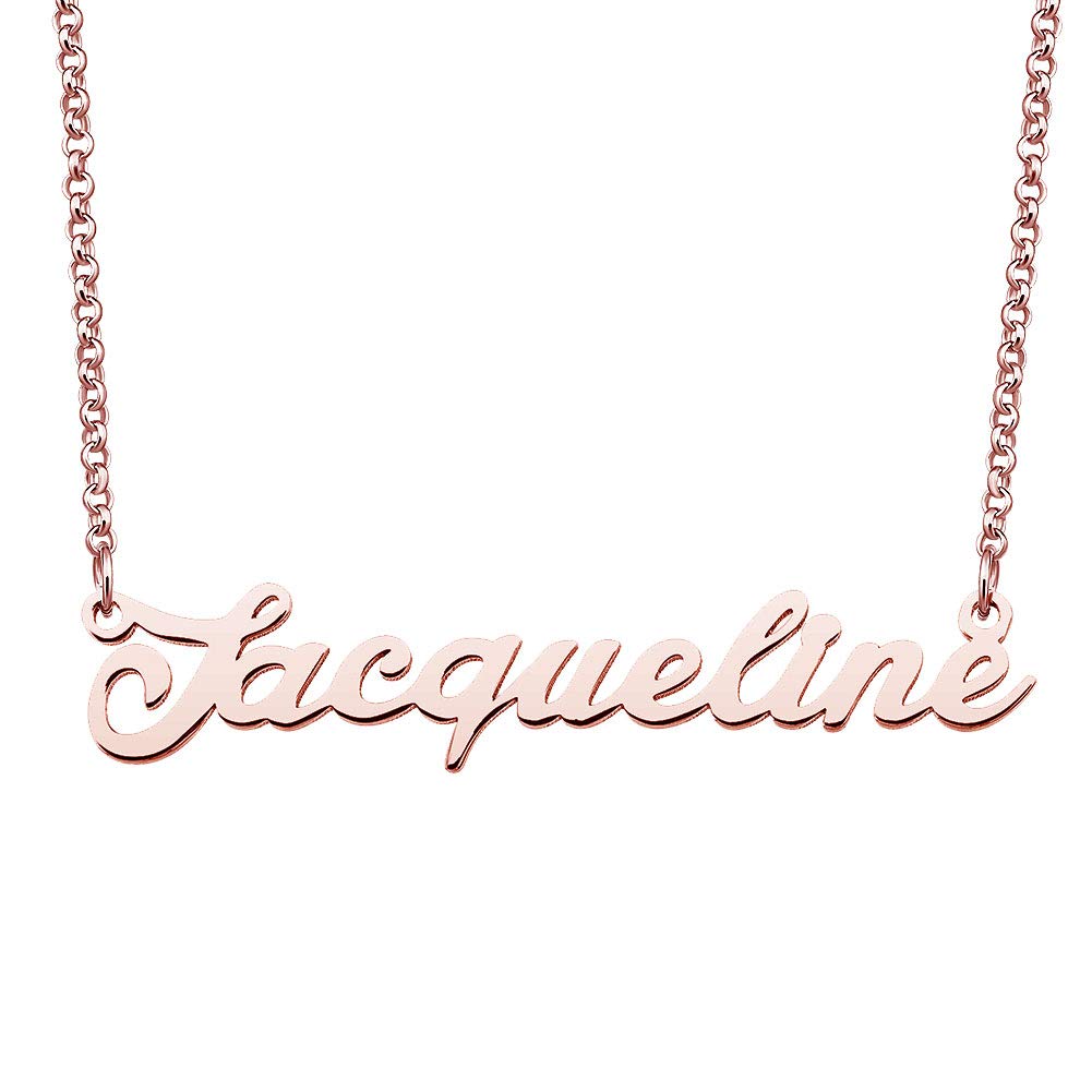 Personalized Rose Gold Name Necklace for Women - Custom Engraved Jewelry Gift for Her, Couples & Loved Ones | Perfect for Anniversaries, Birthdays & Valentine's Day