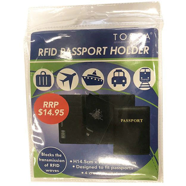Tosca TCA017 RFID Blocking Passport Holder - Black | Secure Travel Wallet for Passport & Credit Cards | Perfect for International Trips & Business Travel
