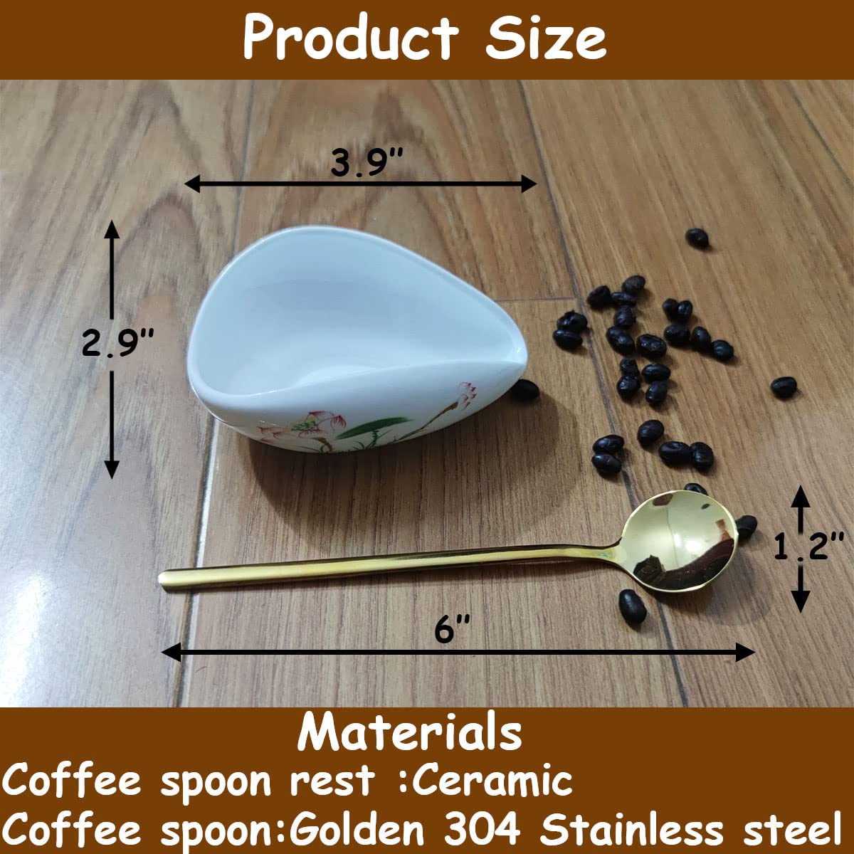 Premium Coffee Spoon Rest & Golden Spoon Set - Elegant Christmas Gifts for Coffee Lovers, Tea Spoon Holder, Coffee Stirrer Organizer - Perfect Coffee Bar Accessories for Home & Office Decor